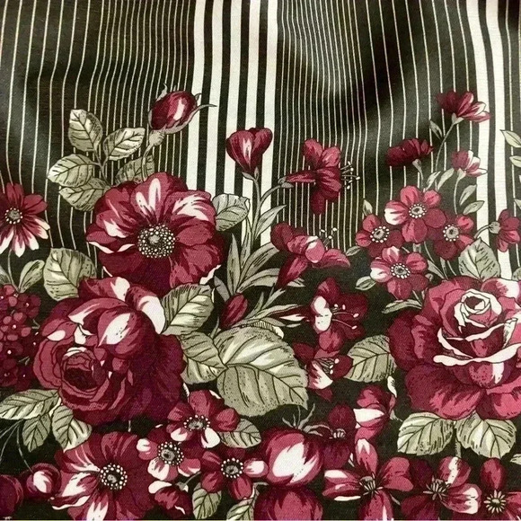 Vintage 70s Bohemian Checkaberry Grey Green Floral Long Sleeve Maxi Dress. Sz L - Picture 12 of 13